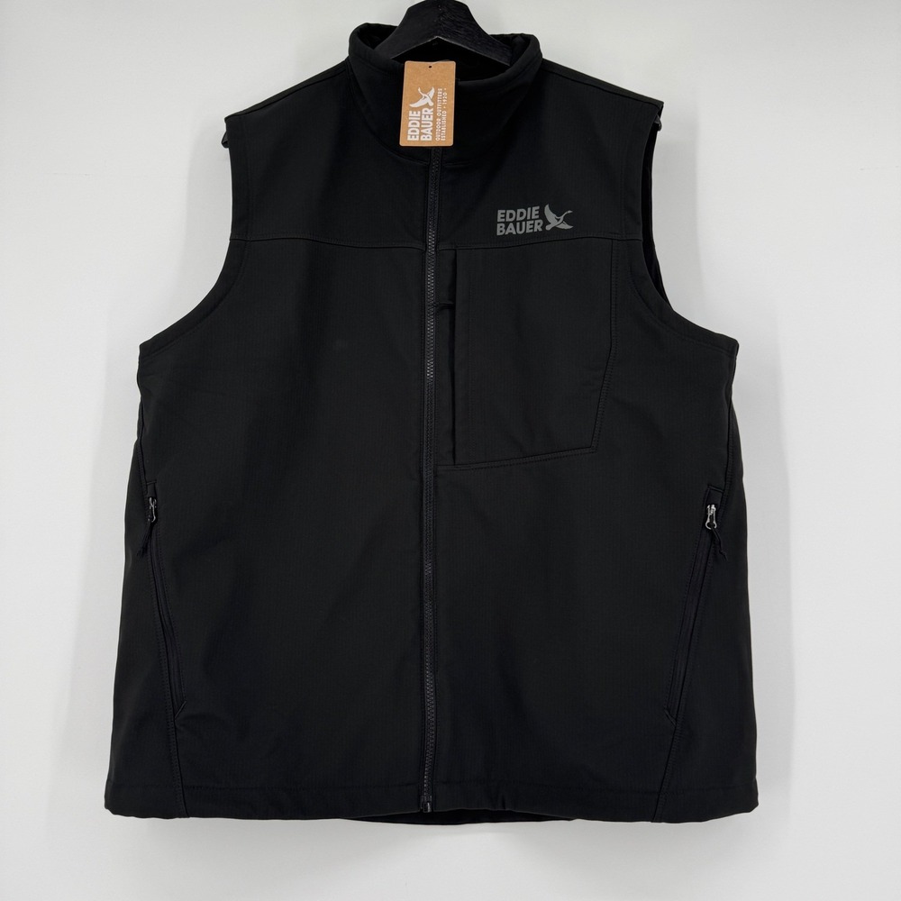 Eddie Bauer Mens Windfoil Thermal Vest Black Large NWT Outdoor Hiking Softshell